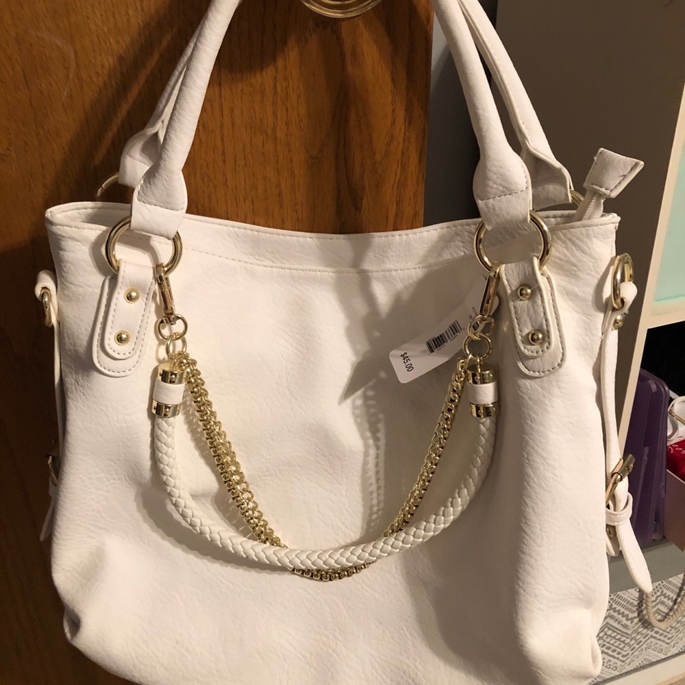 White and gold purse